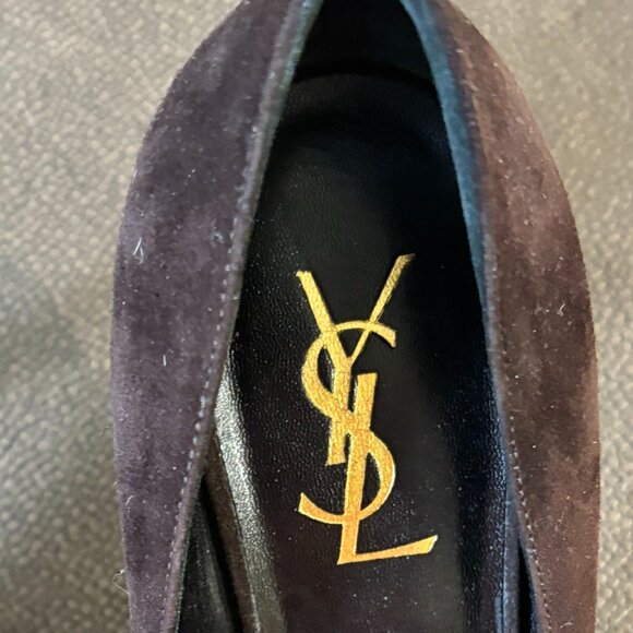 Yves Saint Laurent (YSL) Tribute Brown Suede Pumps - Picture 7 of 12
